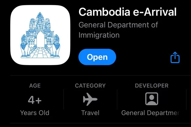 Cambodia e-Arrival and Cambodia eVisa app in the Apple app store