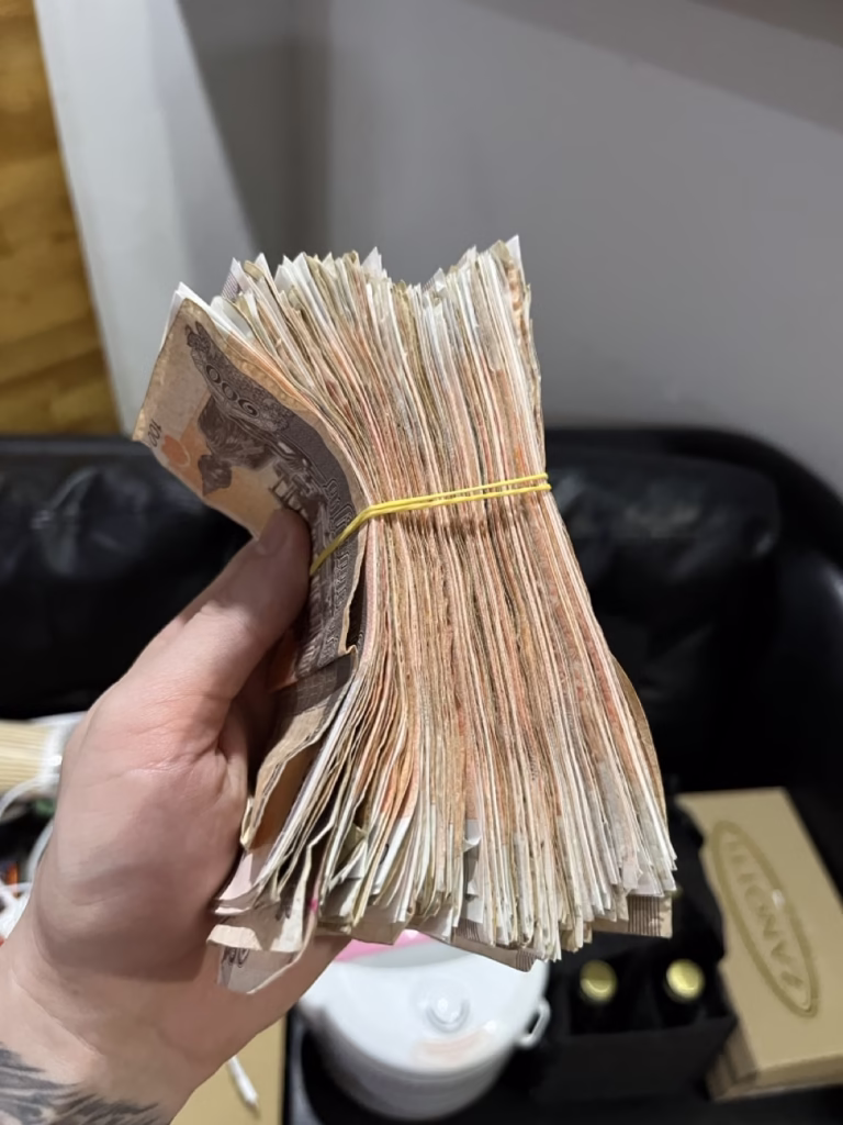 Big pile of Khmer Riel - The Cambodian Currency