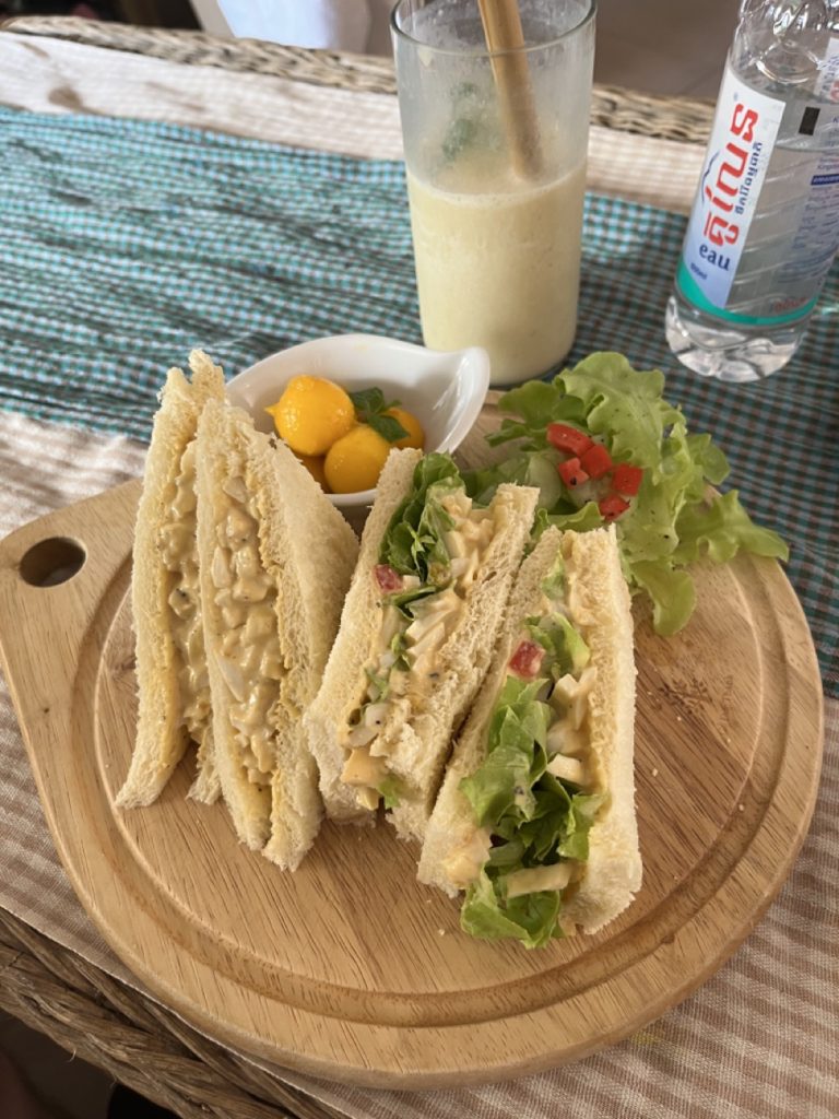 Egg Sandwich at Fresh Fruit Factory Siem Reap near Angkor Wat