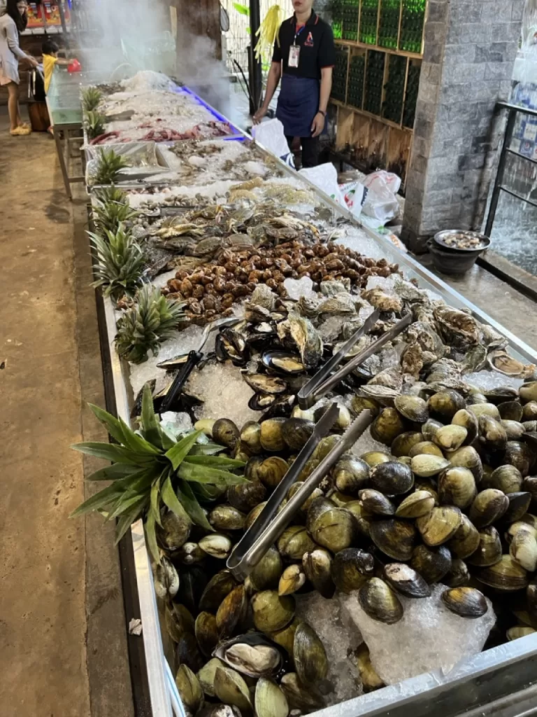 Fresh seafood at Red Crab restaurant Siem Reap Angkor Wat