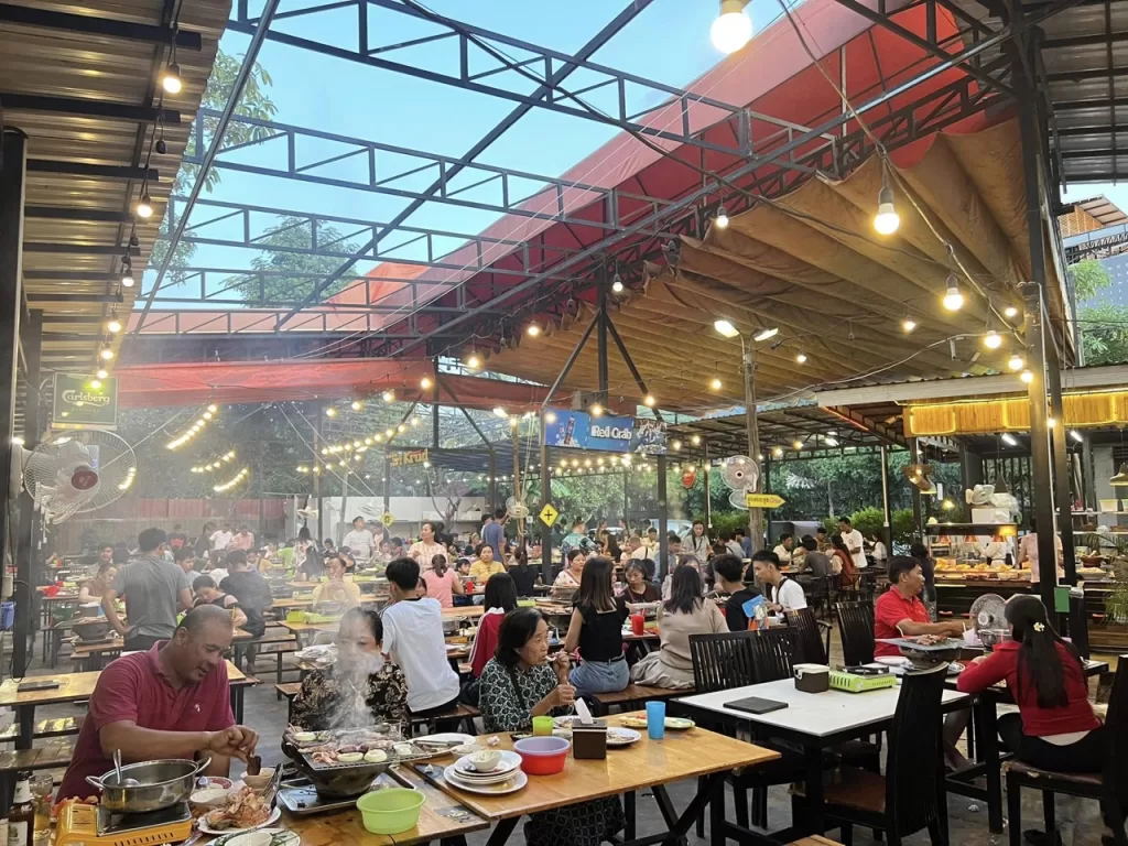 The dining area at Red Crab Seafood Buffet Restaurant Siem Reap 