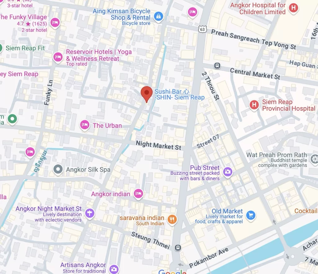 Google Maps location of Sushi Bar Shin 