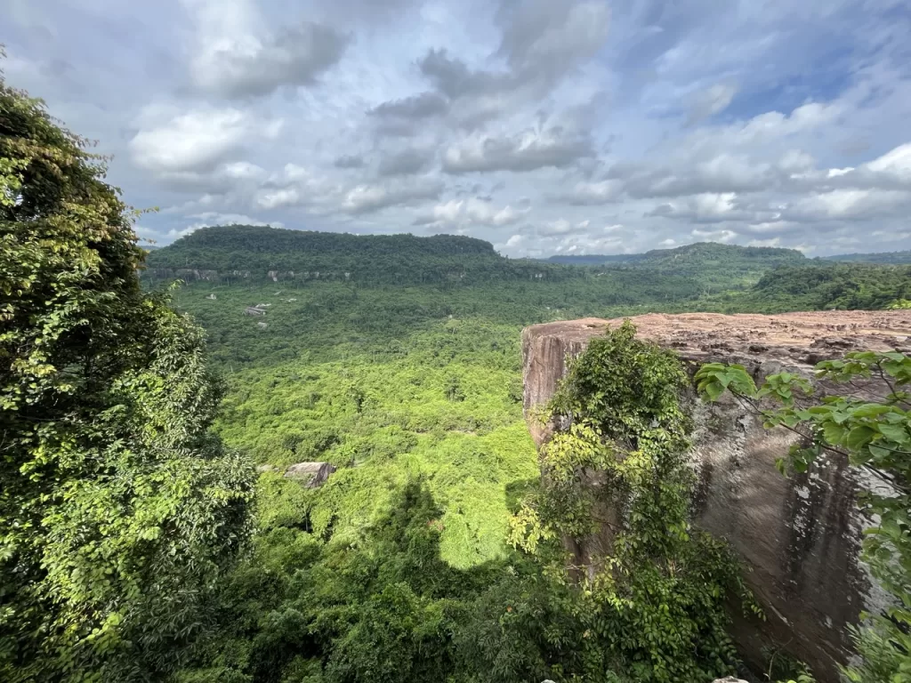 Phnom Kulen mountain national park viewpoint area over the Cambodian jungle