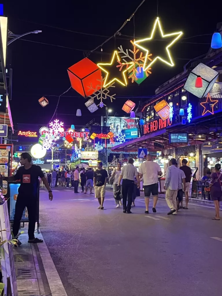 Pub Street Siem Reap Cambodia at night time