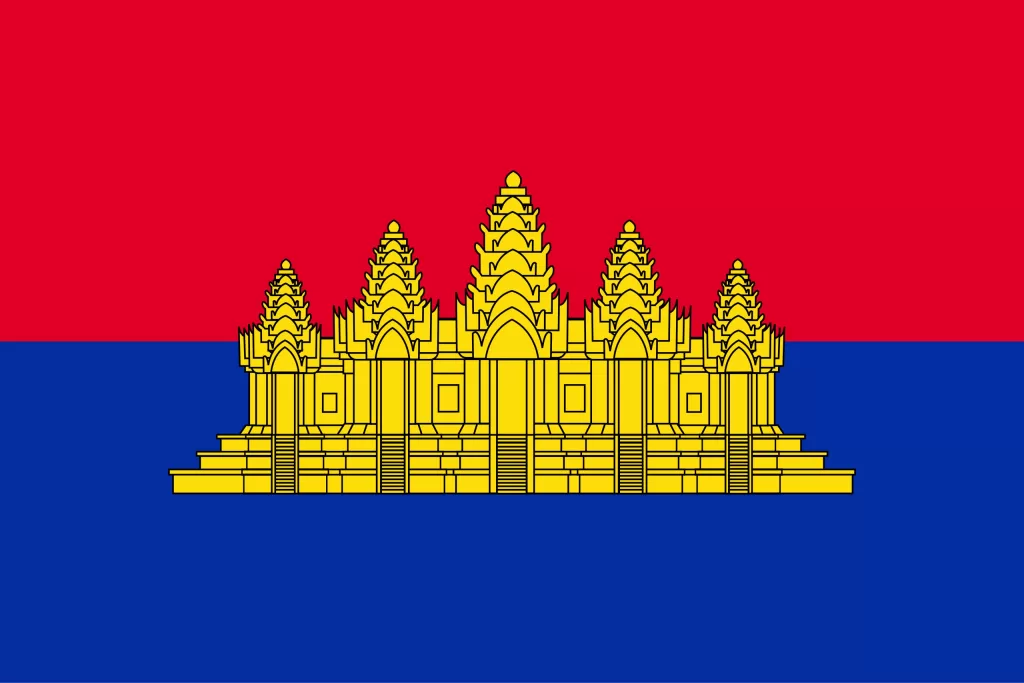 Realistic Cambodian flags, the Flag of the State of Cambodia