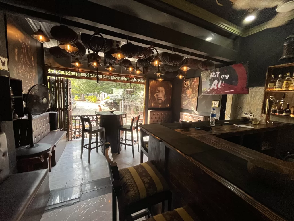 The Inside Bar Area of The Black Lotus Bar on Funky Lane Siemreap Cambodia