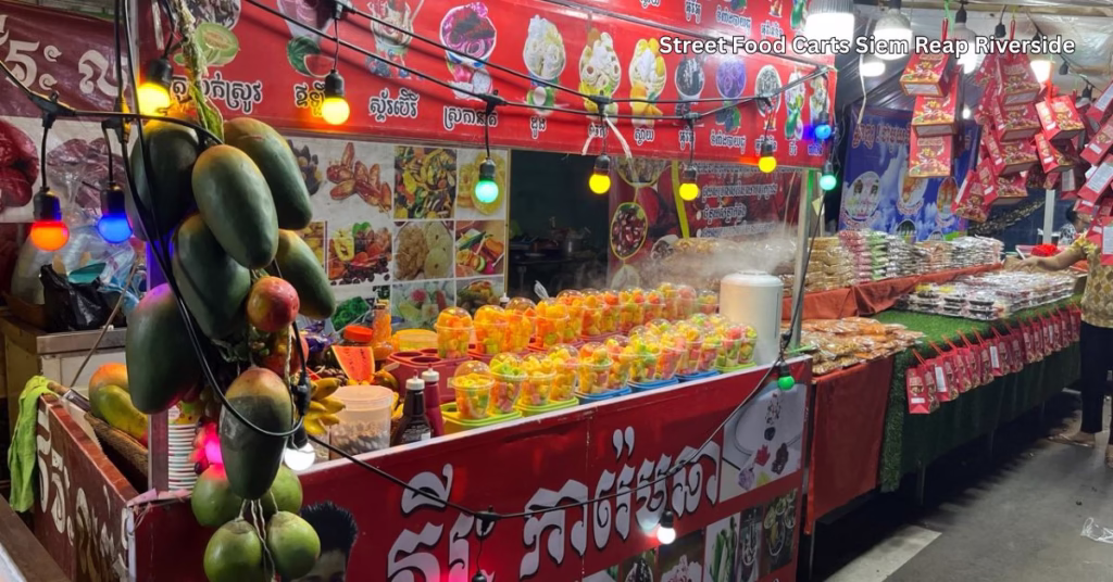 Street food carts in Krong Siem Reap Cambodia