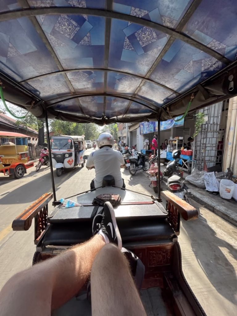 Tuktuk ride in Siem Reap Cambodia Near Pub Street