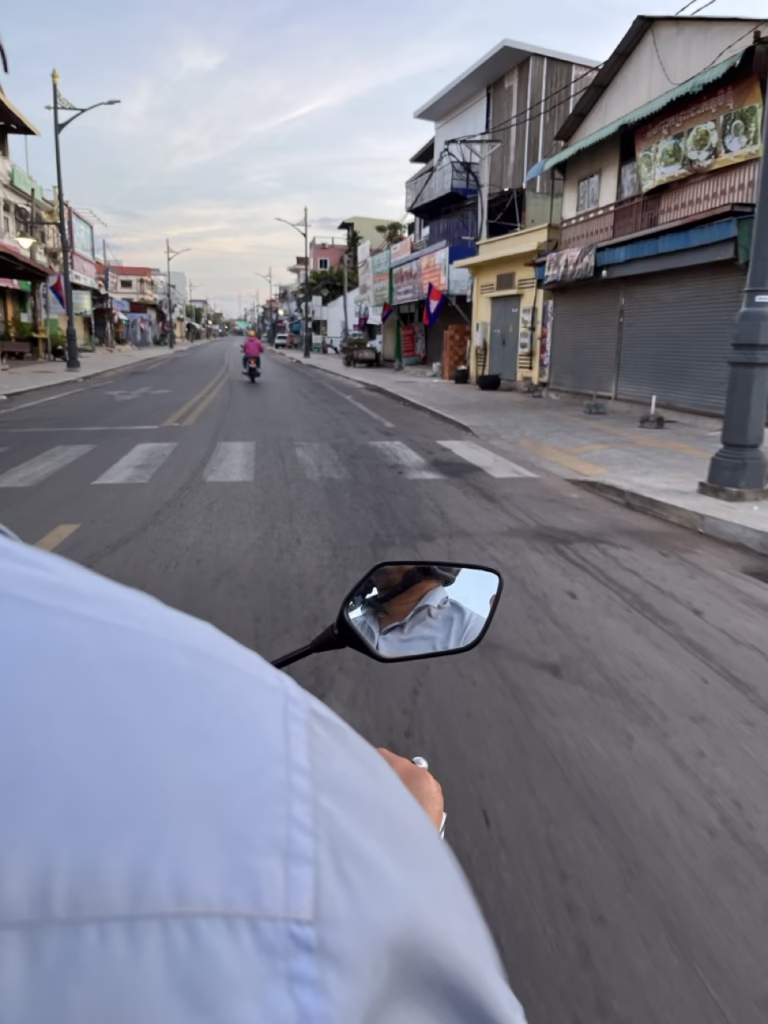 Riding a motorbike in Siem Reap Cambodia