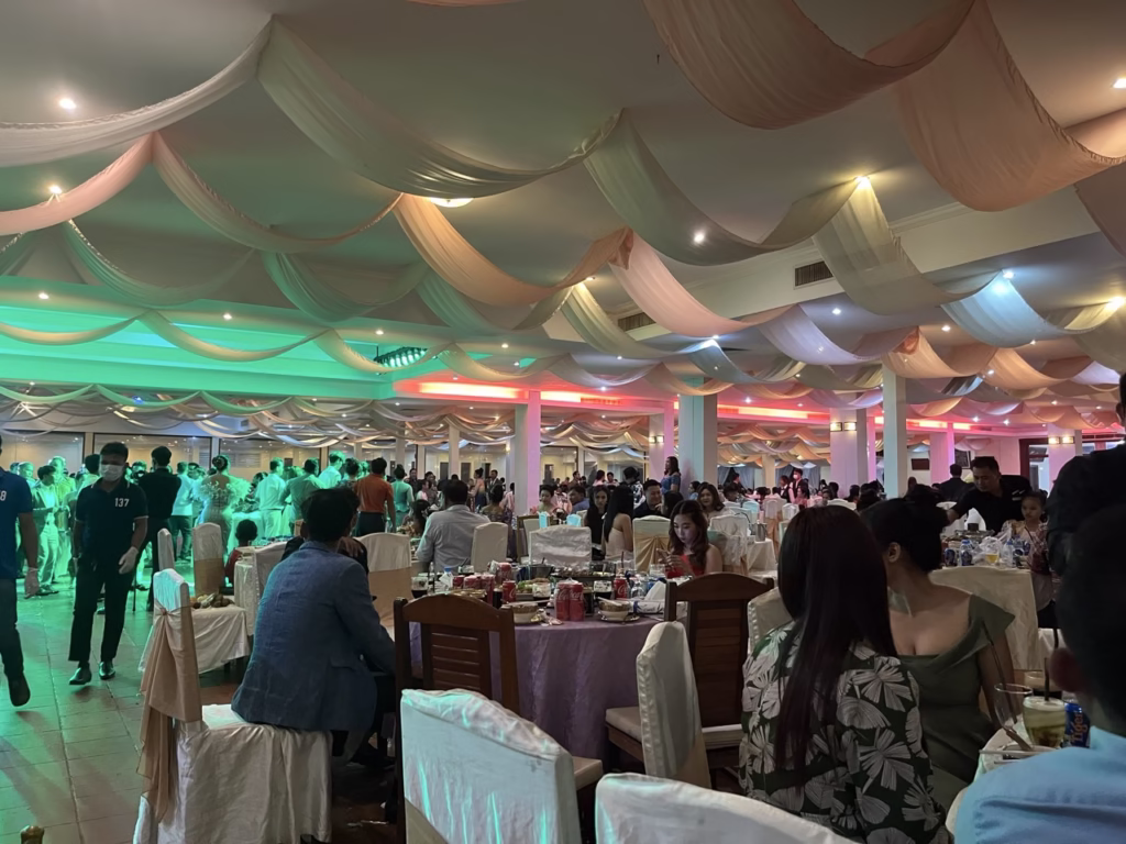 Indoor venue of Cambodian wedding in Krong Siem Reap Cambodia