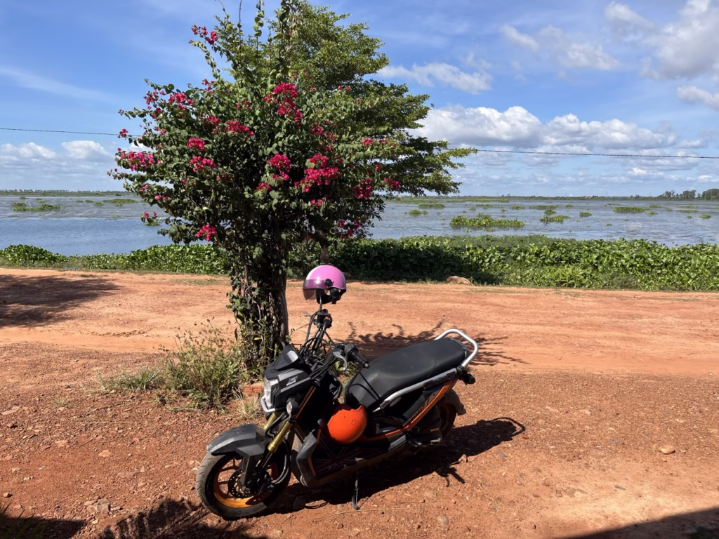 Renting a scooter in Siem Reap to go to Phnom Krom
