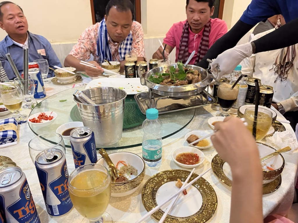 Cambodian food at a Khmer wedding in Phnom Penh Cambodia