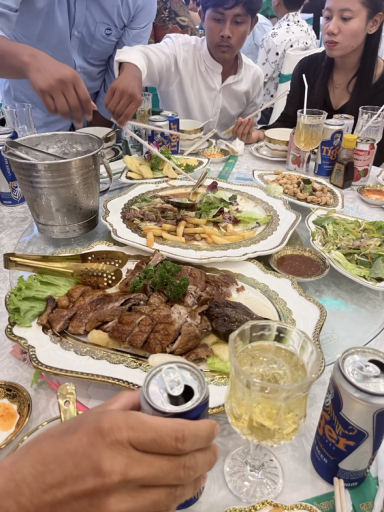 Cambodian food at a Khmer wedding in Phnom Penh Cambodia
