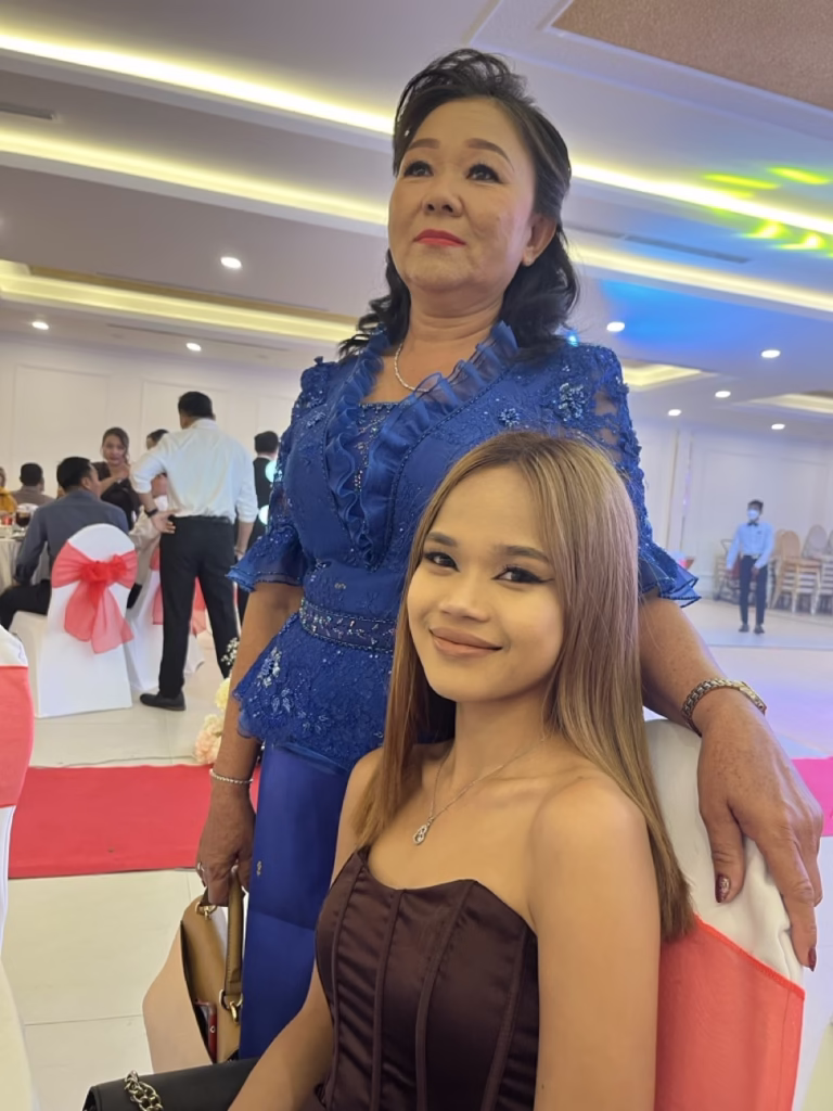 Dressed up Khmer Women at a Cambodian wedding in Phnom Penh