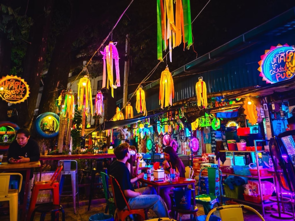 Bars in Cambodia on the Siem Reap riverside
