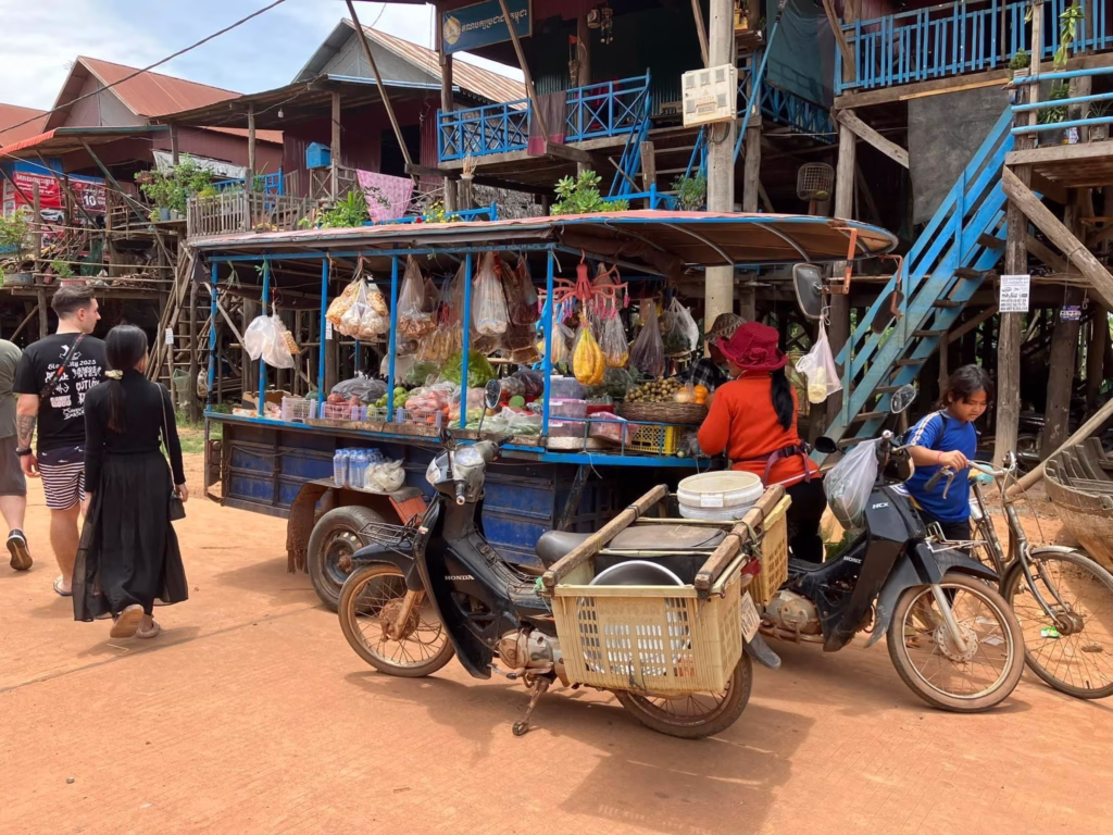 Market at the floating villages Siem Reap at Kompong Phluk
