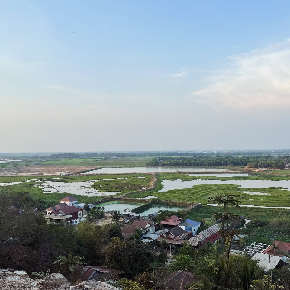 Countryside view from Phnom Krom Siem Reap Cambodia
