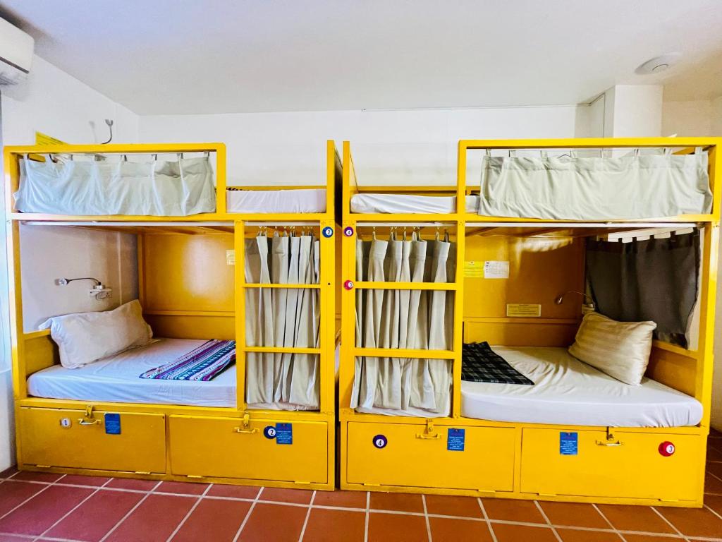 Dorm beds at one of the best hostels in Siem Reap Cambodia