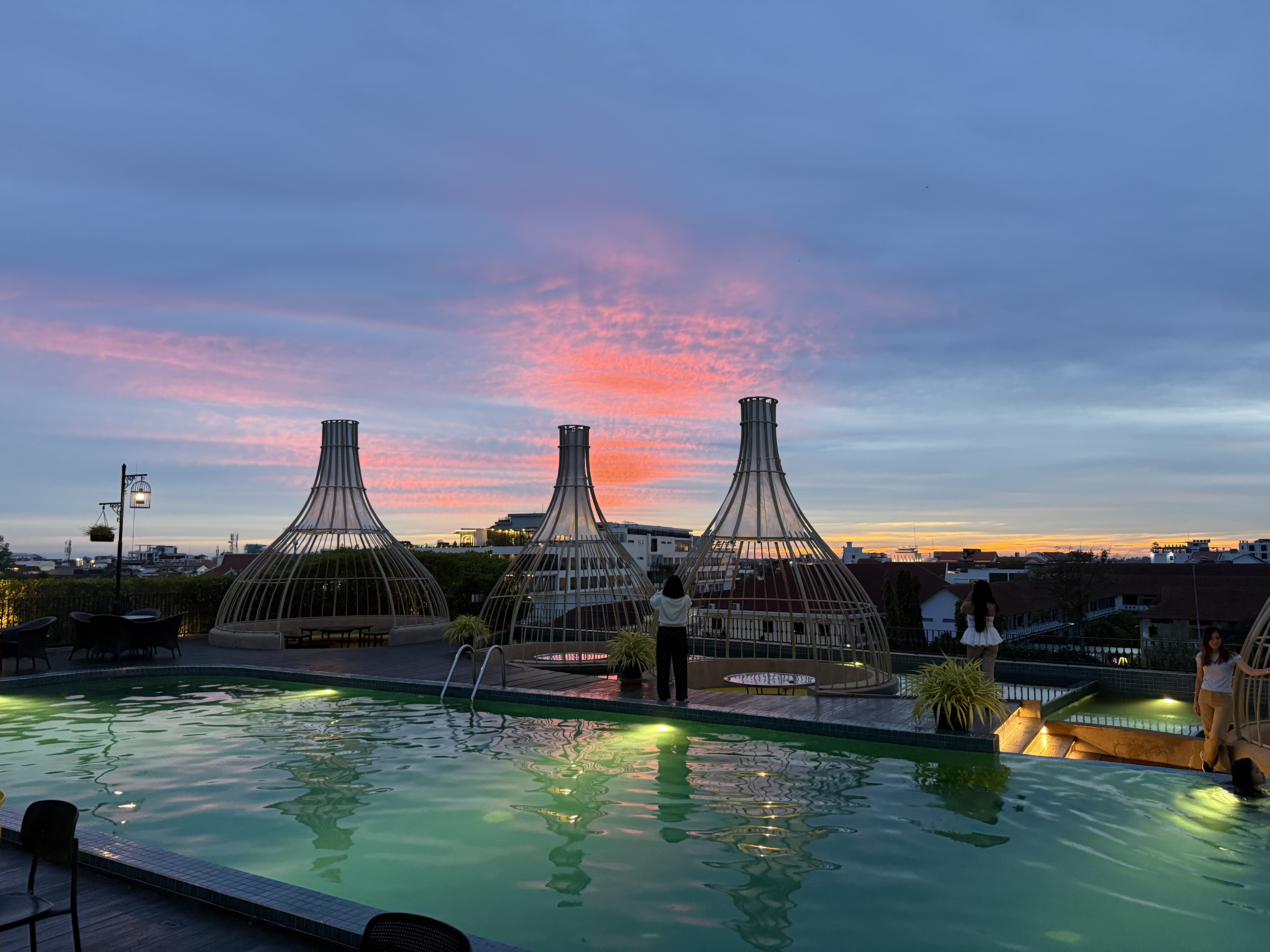 Sunset in Siem Reap at Twizt Lifestyle Hostel