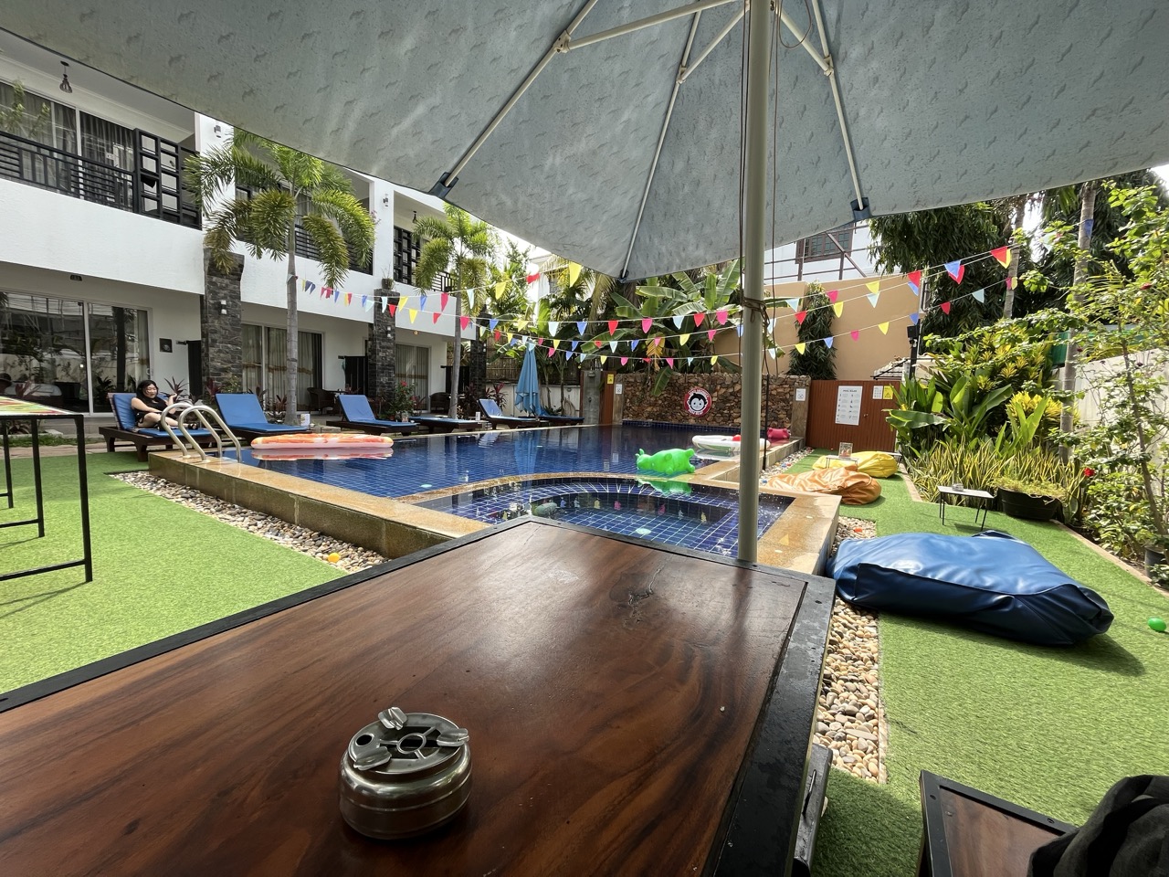 Poolside view at Mad Monkey Hostel Siem Reap